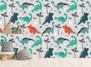 Dino Love wallpaper and wall murals for sale in South Africa. Wallpaper and wall mural online store with a huge range for sale.