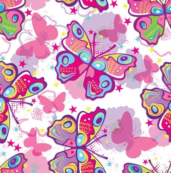 Pink technicolour butterflies wallpaper and wall murals shop in South Africa. Wallpaper and wall mural online store with a huge range for sale.