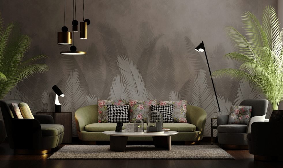 Statement Collection faded white and grey tropical leaves wallpaper and wall murals shop in South Africa. Wallpaper and wall mural online store with a huge range for sale.