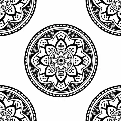 Black and white medallion pattern wallpaper and wall murals shop in South Africa. Wallpaper and wall mural online store with a huge range for sale.