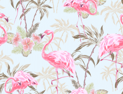 Sky blue flamingo wallpaper and wall murals shop in South Africa. Wallpaper and wall mural online store with a huge range for sale.