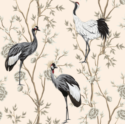 Big crane birds and trees wallpaper and wall murals shop in South Africa. Wallpaper and wall mural online store with a huge range for sale.