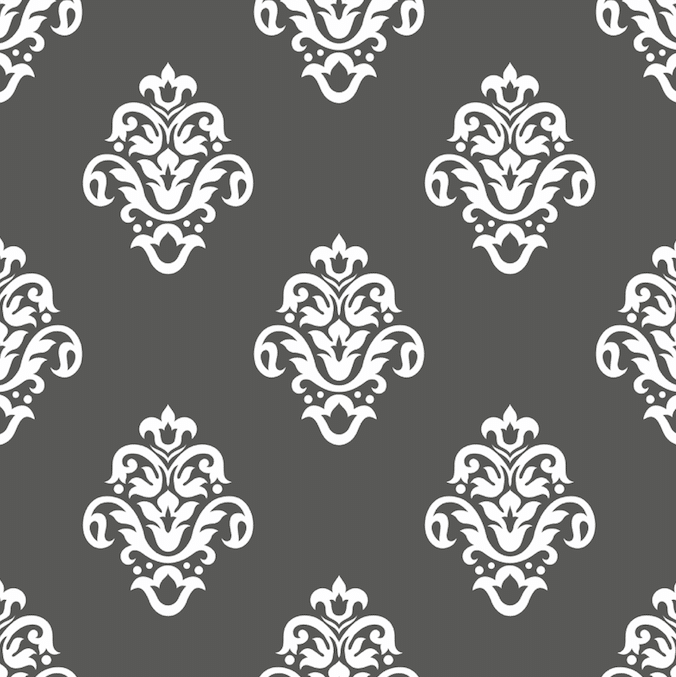 White damask pattern on dark background wallpaper and wall murals shop in South Africa. Wallpaper and wall mural online store with a huge range for sale.