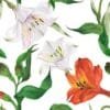 White & Orange Lillies Wallpaper - Image 2