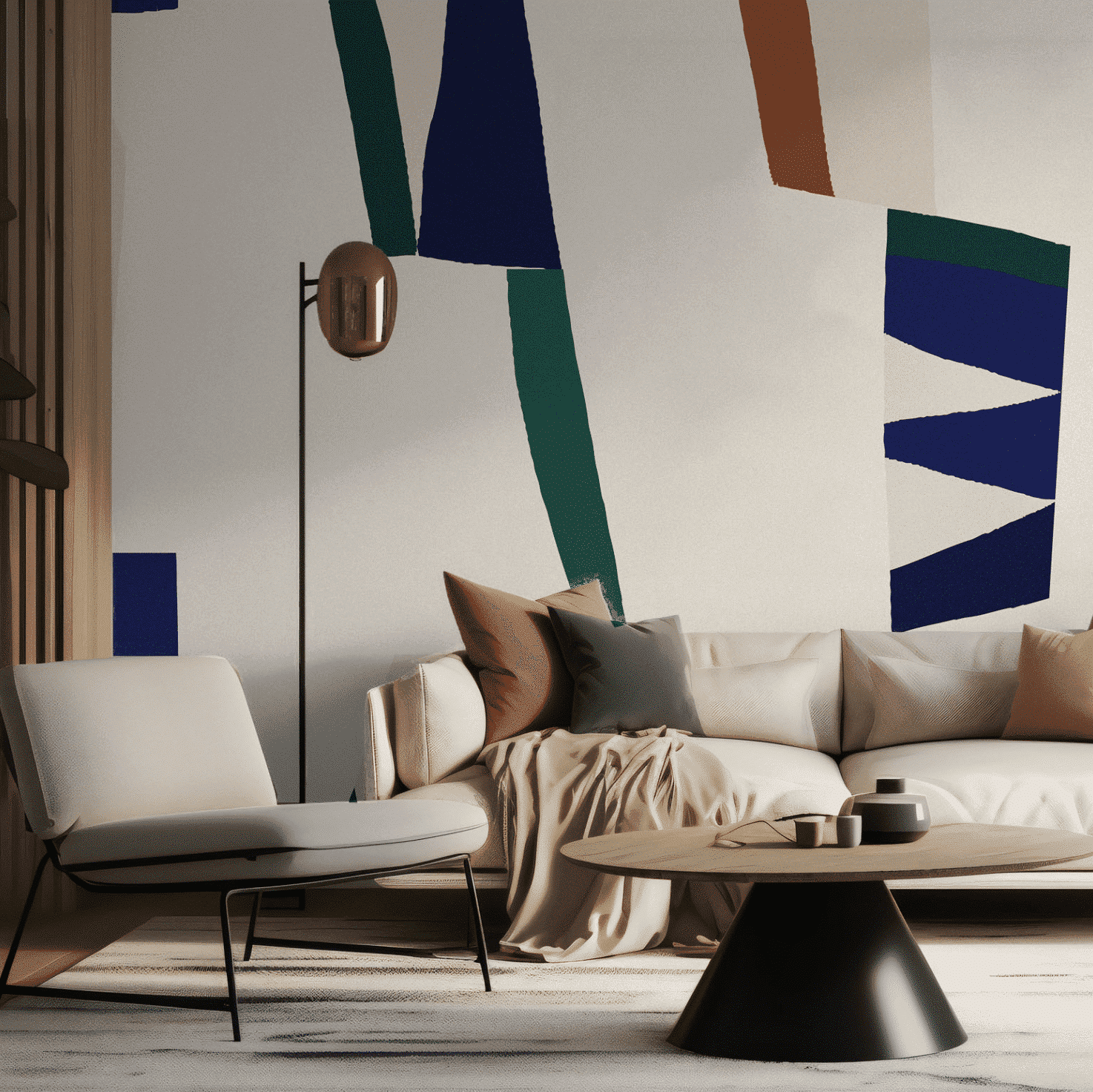 Mural Rustic Geometric Groove