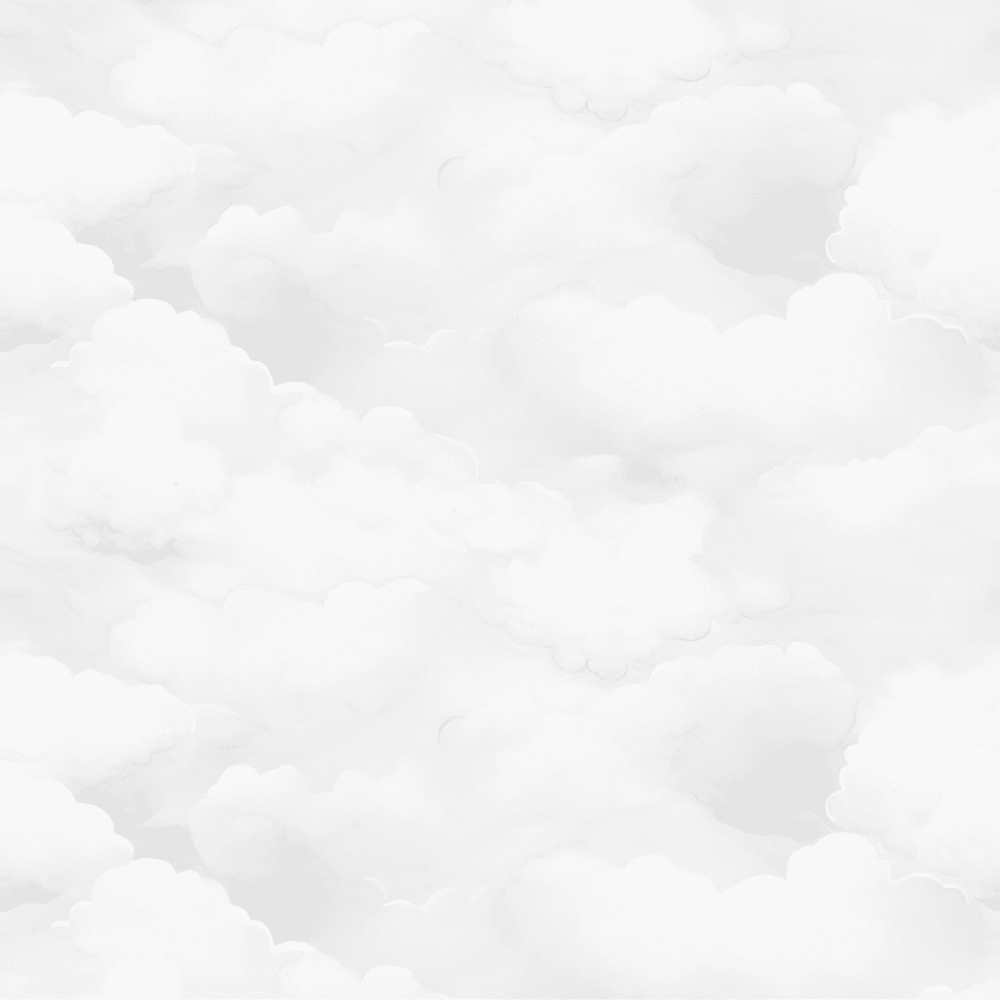 Peel & Stick wallpaper of soft white watercolour clouds. Perfect for a boys wallpaper or girls wallpaper.