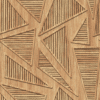 Peel and stick wallpaper of triangular geometric wooden paneling.