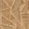 Peel and stick wallpaper of triangular geometric wooden paneling.