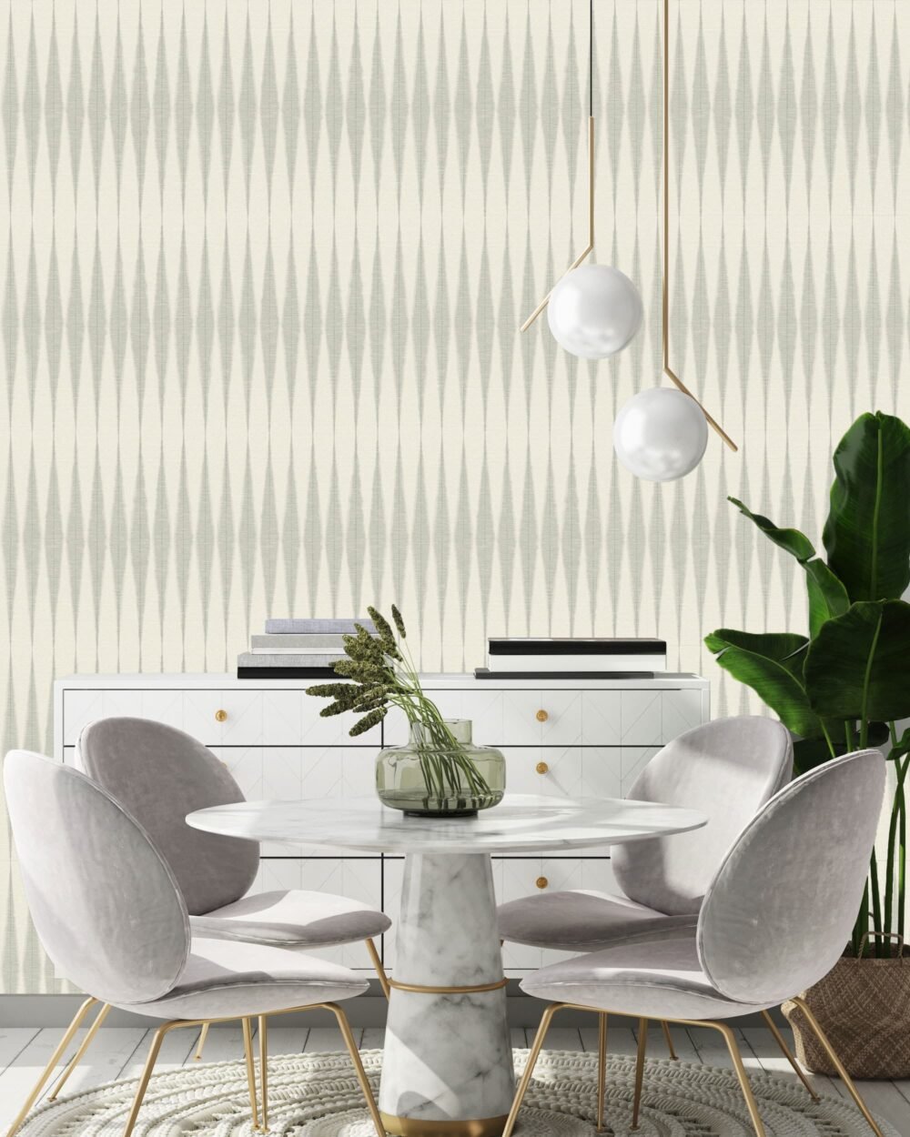 peel and stick wallpaper of scandinavian woven grass pattern in cream on beige.