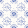 Peel and stick wallpaper of a ships wheel in blue and cream from wallpaper online Canada.