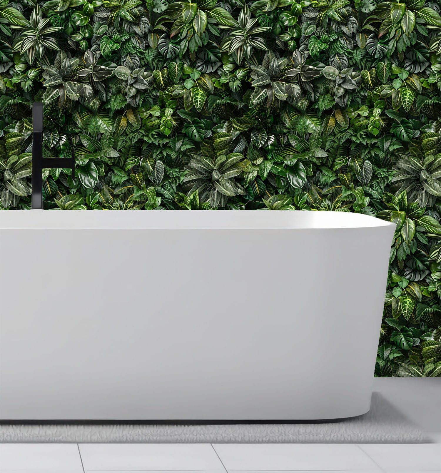 Wallpaper of ultra detailed luscious leaves growing out of darkness creating a plant wall effect. Exclusively available from Wallpaper Online Canada