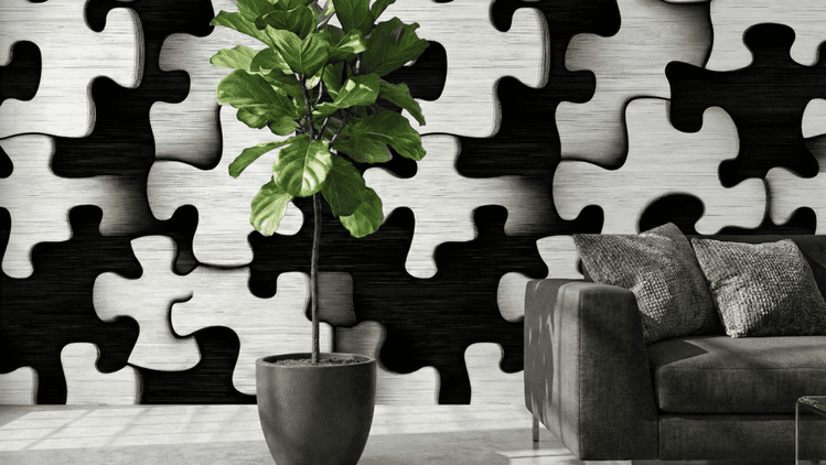 Abstract Jigsaw Mural