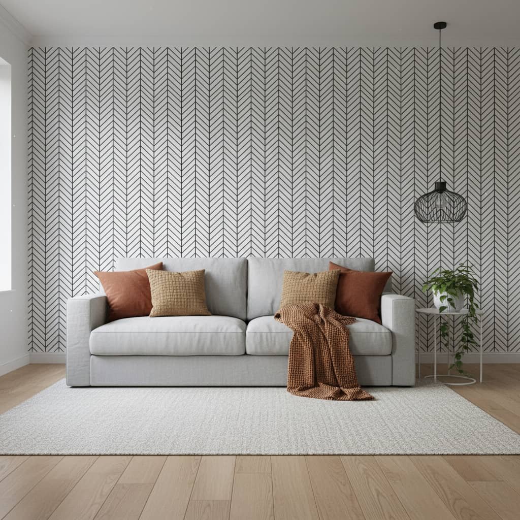 Modern Herringbone Wallpaper