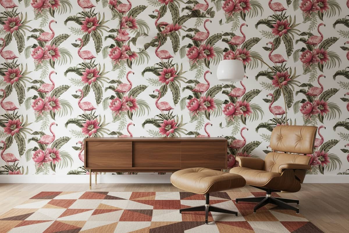 Antique Flamingo Wallpaper