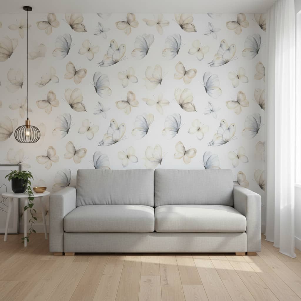 Butterfly Cremé Wallpaper